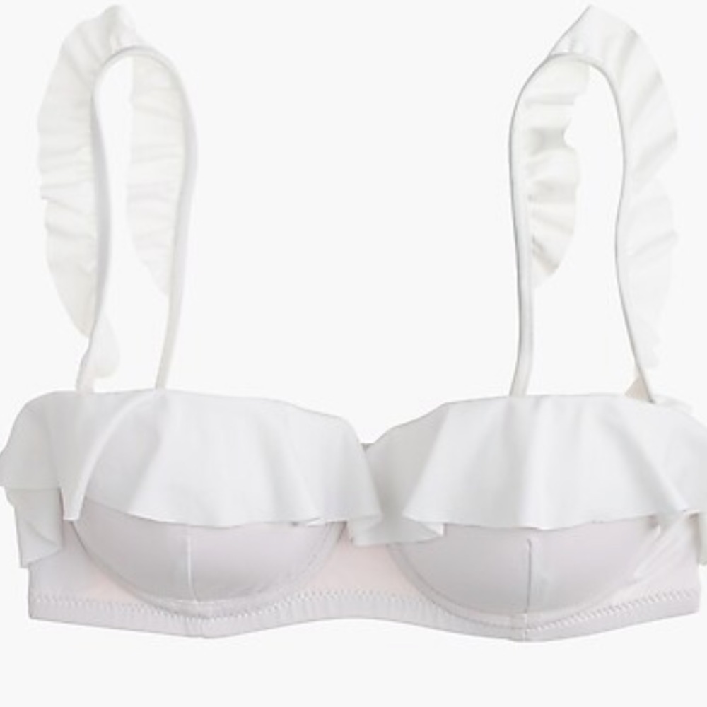 NWT J Crew Ruffle support underwire 36D bikini top
